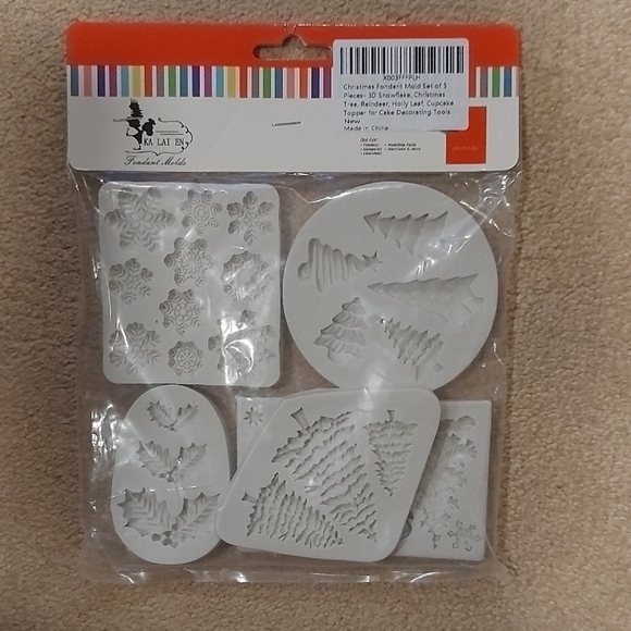 Kalaien Other - Holiday Ornament Fondant Mold Set - White